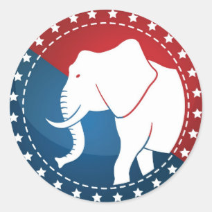 Sticker Rond Image illustrée par Kozzi-d'un éléphant-badge-5000