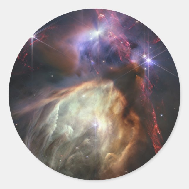 Sticker Rond Image JWST des étoiles de Rho Ophiuchi (Devant)