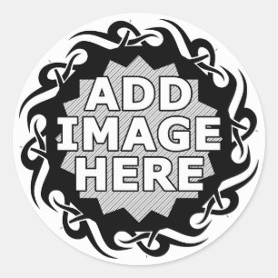 Sticker Rond image tribale personnalisée