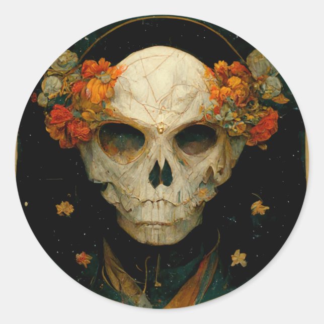 Sticker Rond Imaginaire de démoniste nocturne (Devant)