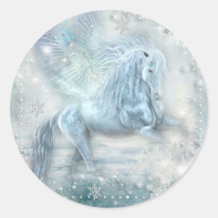 Sticker Rond Imaginaire de glace Pegasus