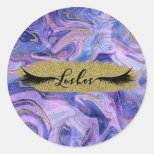 Sticker Rond Imaginaire Ethereal Cotton Candy Marble