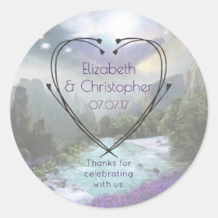 Sticker Rond Imaginaire Pittoresque Nature Paysage Mariage Merc