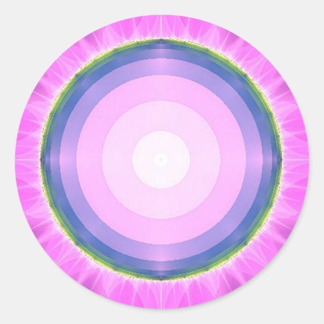 Sticker Rond Imaginaire rose ~ Fractures (Devant)