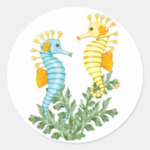 Sticker Rond Imaginaire Seahorse