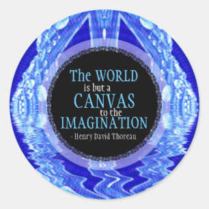 Sticker Rond Imagination Canvas Citation Art personnalisé Stick