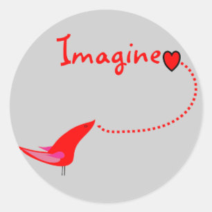 Sticker Rond "Imaginez"---Cadeaux de John