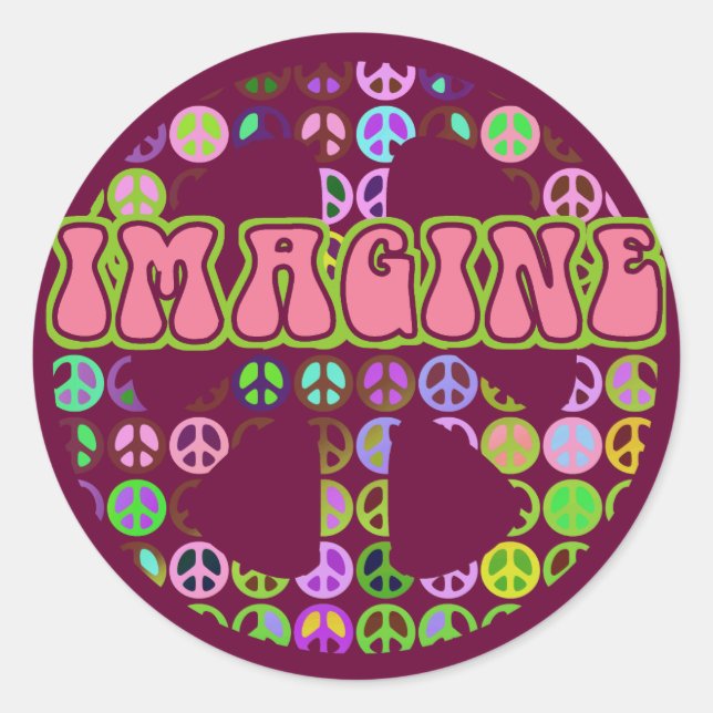 Sticker Rond Imaginez la paix (Devant)