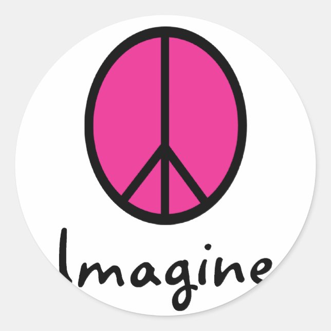 Sticker Rond Imaginez le symbole PINK PEACE (Devant)