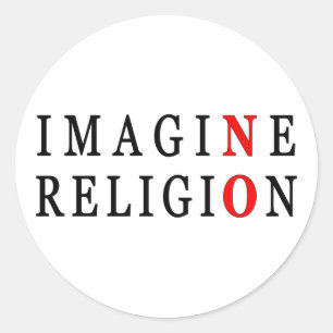 Sticker Rond Imaginez Pas De Religion