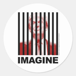 Sticker Rond Imaginez Trump derrière les barreaux