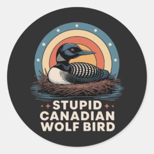 Sticker Rond imbécile canadienne féminine