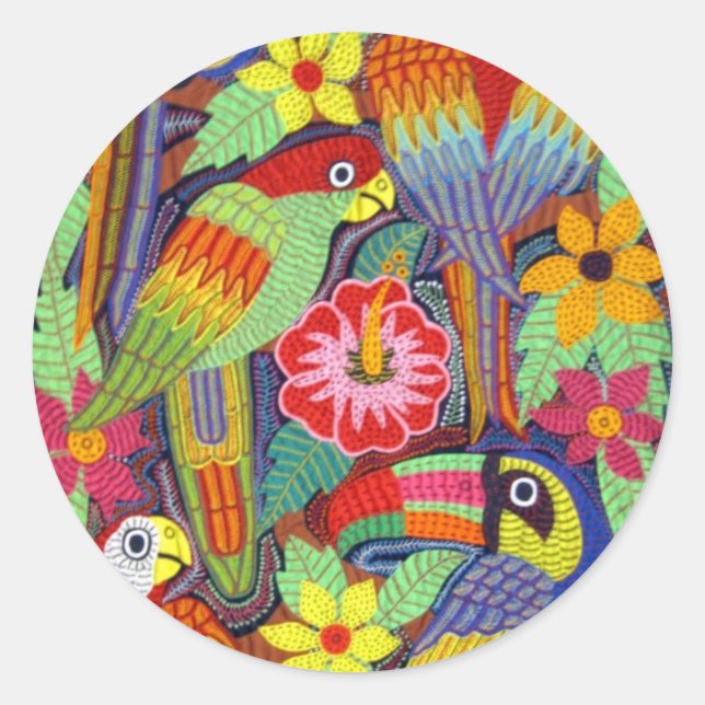 Sticker Rond IMG_5319 Oiseaux de Panama Mola (Devant)