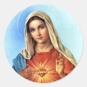 Sticker Rond Immaculé Coeur Marie