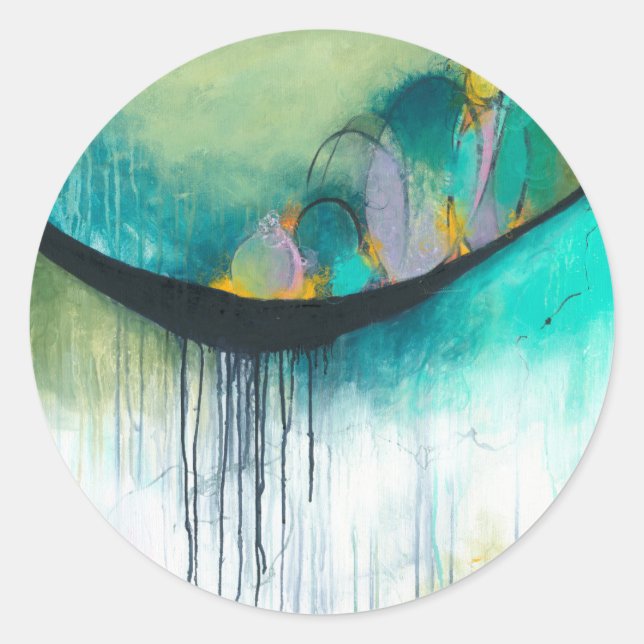 Sticker Rond Immerse - Art de l'expressionnisme Abstrait Carré (Devant)