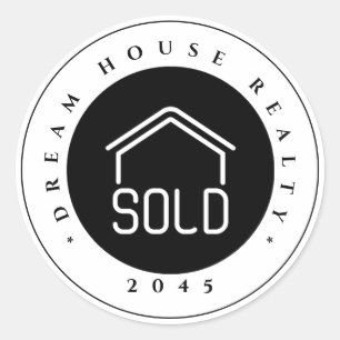 Sticker Rond Immobilier élégant vendu