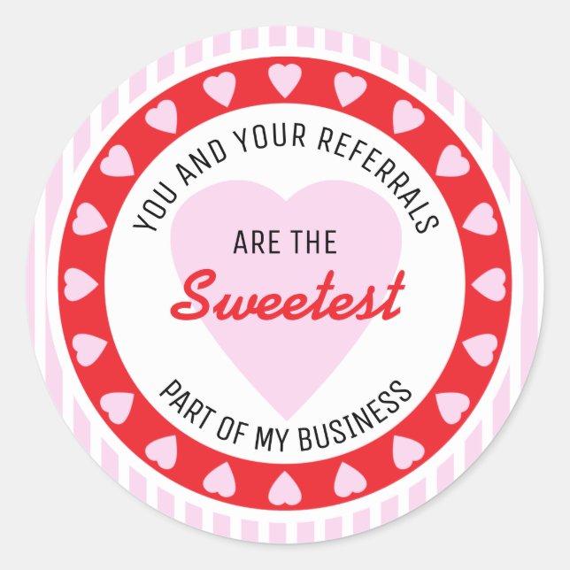 Sticker Rond Immobilier Merci pour la Saint-Valentin (Devant)