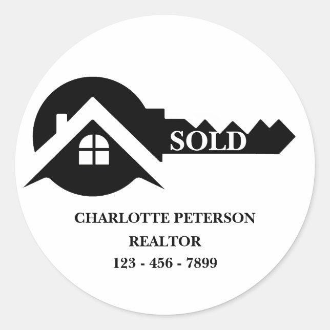 Sticker Rond Immobilier personnalisé vendu (Devant)