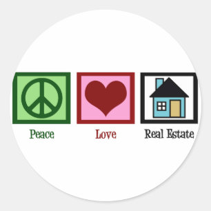 Sticker Rond Immobiliers d'amour de paix