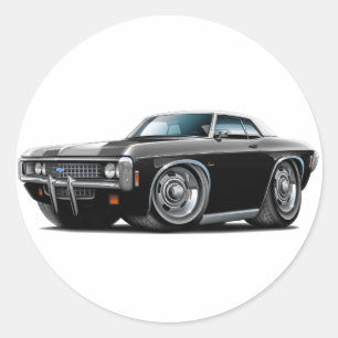 Sticker Rond Impala noir-blanc 1969