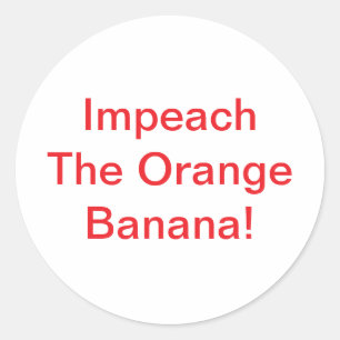 Sticker Rond Impeach Orange Banana Hankamer Artjunkhaus Bande D