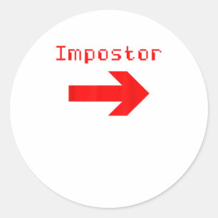 Sticker Rond Imposteur - Drôle jeu vidéo Vêtements