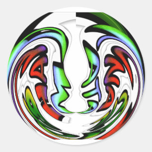 Sticker Rond Impression Abstrait Face Hakuna Matata