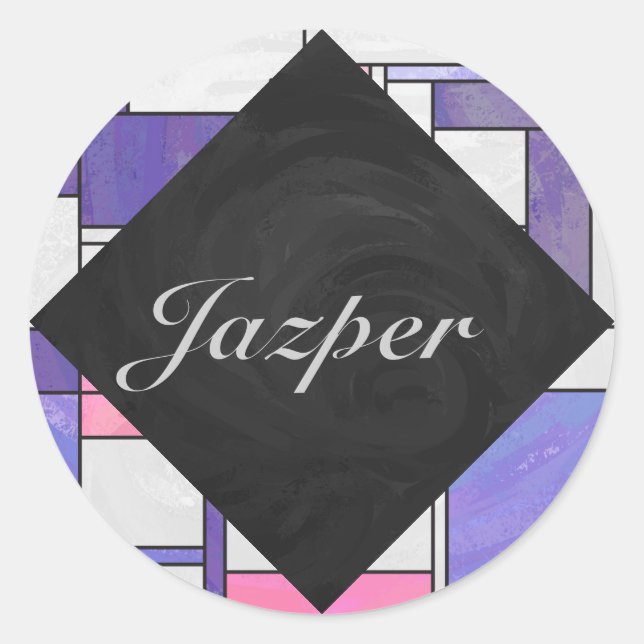 Sticker Rond Impression blanc rose rose clair (Devant)