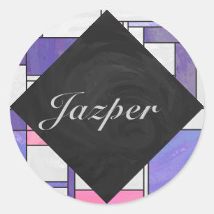 Sticker Rond Impression blanc rose rose clair