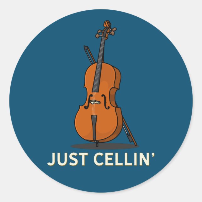Sticker Rond Impression Cello de cellule (Devant)