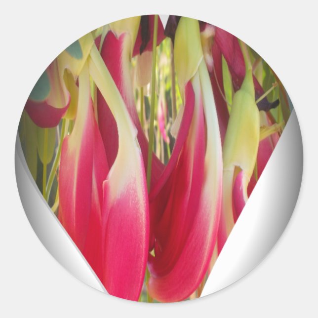 Sticker Rond Impression d'art au cœur floral (Devant)