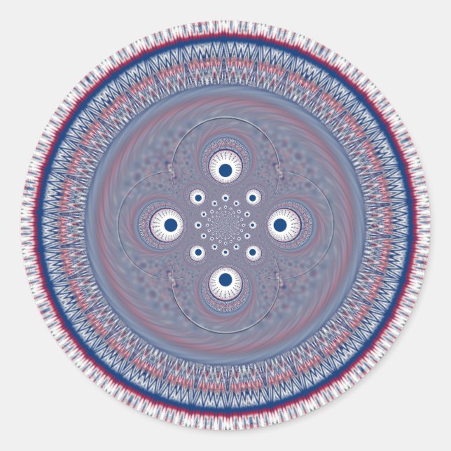 Sticker Rond Impression d'art de conception radiale (Devant)