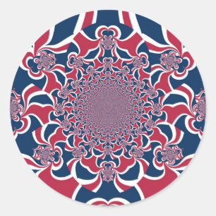 Sticker Rond Impression d'art de Kaléidoscope
