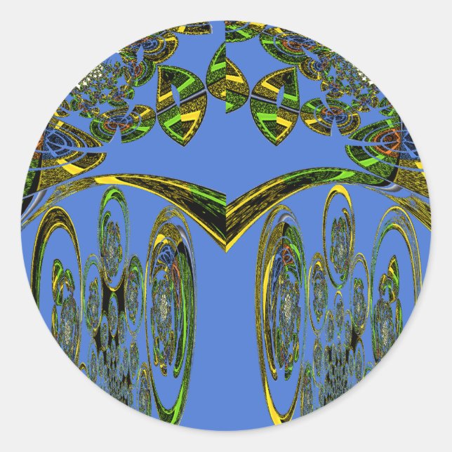 Sticker Rond Impression d'art Iridescente avec design abstrait  (Devant)