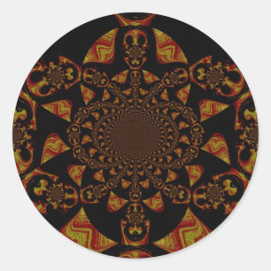 Sticker Rond Impression d'art Kaleidoscope crâne