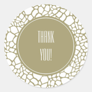 Sticker Rond Impression de girafe blanche or