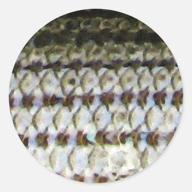 Sticker Rond Impression de la peau de poisson de basse rayée (Devant)