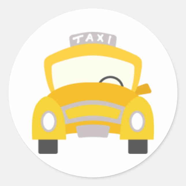Sticker Rond Impression de taxi (Devant)