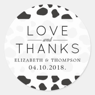 Sticker Rond Impression De Vache, Spots De Vache, Noir Et Blanc