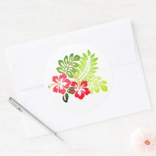 Sticker Rond Impression hawaïenne