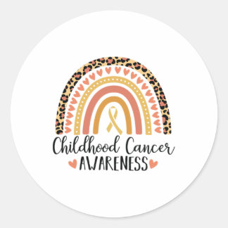 Sticker Rond Impression léopard de sensibilisation au cancer de