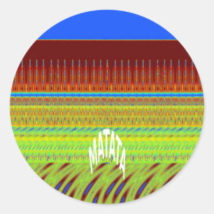 Sticker Rond Impression Motif géométrique coloré