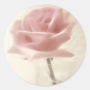 Sticker Rond Impression rose