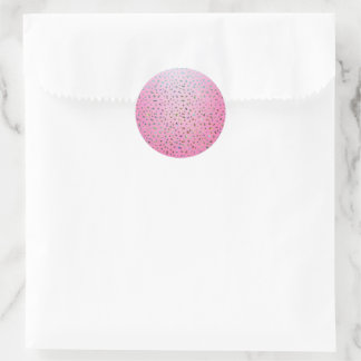 Sticker Rond Imprimé Guépard Rose Pailleté
