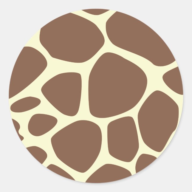 Sticker Rond Imprimée de girafe, Giraffe Brown, Poster de anima (Devant)