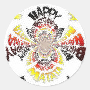 Sticker Rond Imprimer Anniversaire Kaleidoscope