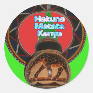 Sticker Rond Imprimer Hakuna Matata Kenya Art