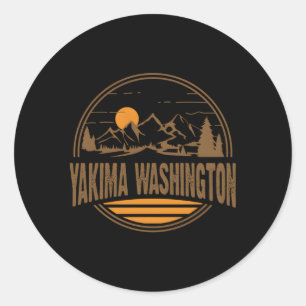 Sticker Rond Imprimer le Randonnée de la montagne Yakima Washin