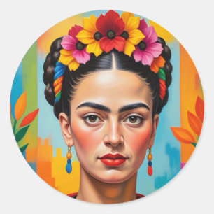 Sticker Rond Imprimerie Frida Kahlo