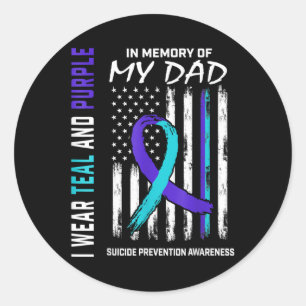 Sticker Rond In Memory Of Dad Suicide Prevention Awareness Amer
